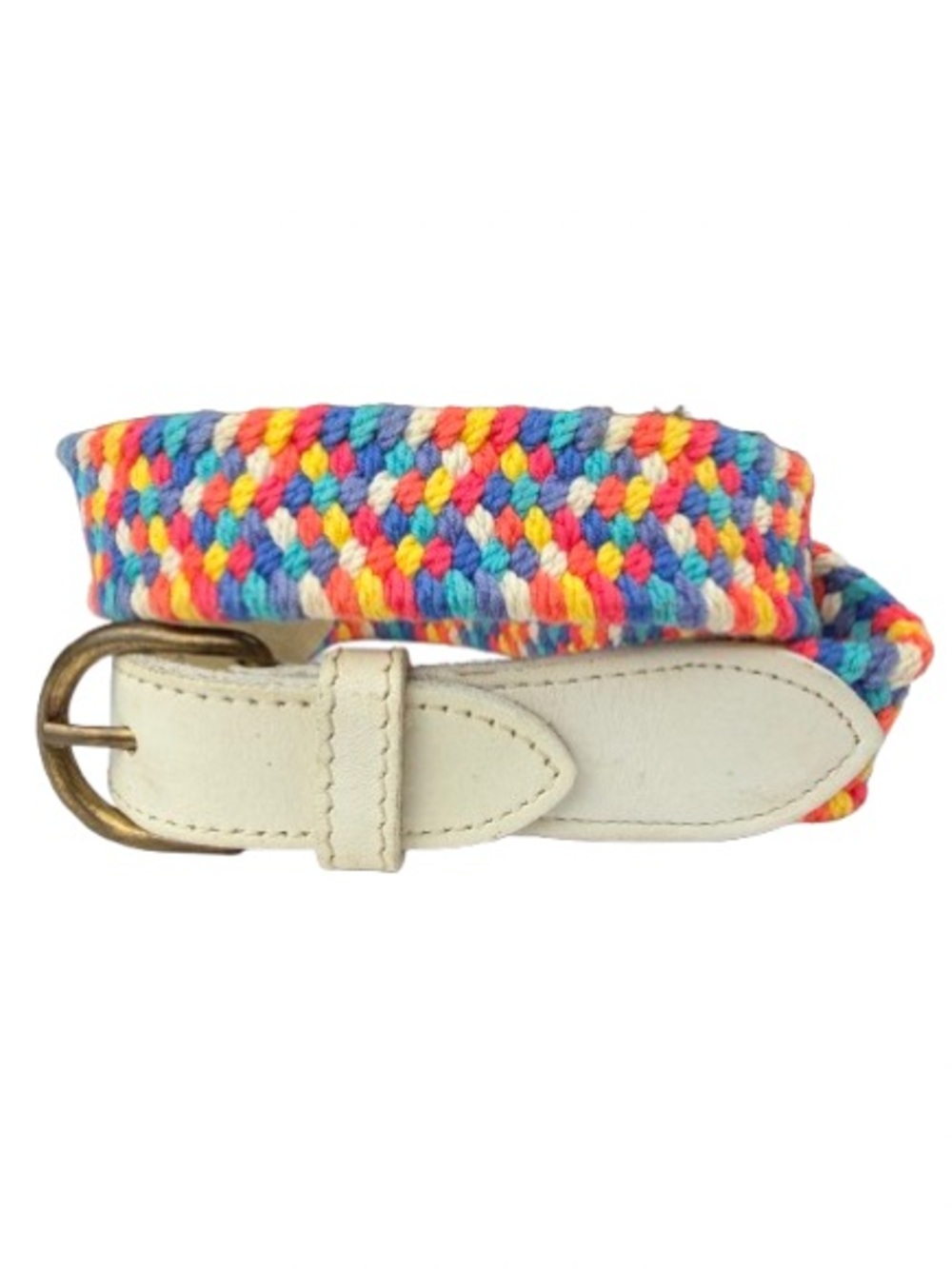 Vintage Rainbow Braided Woven Leather Belt Small Medium 31” Boho Pride Colorful - Picture 7 of 8